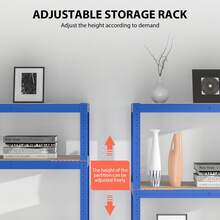 Royalswill 5-Shelf Heavy-Duty Garage Shelving, 180x90x40 Cm, 500 Kg Load Capacity, Boltless Metal Frame And 5 Mm MDF Storage Shelves - Bạc - Xem 6