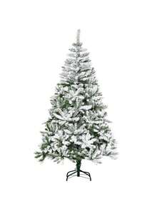 Artificial Christmas Tree, Snow Effect, Flame-Retardant, Hinged Construction, Green/White - 1 - 查看 9