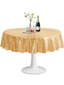 1 bucată față de masă cu sclipici auriu/argintiu, husă de masă metalică strălucitoare pentru petrecere de aniversare, Halloween, nuntă, decor pentru banchete la hotel, stil nordic
