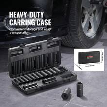 Impact Socket Set, 15 Pieces, 6 Points, 3/8 In, With Ratchet, Tool Case - 15 piezas - 查看 6