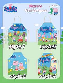 1 pieza Delantal de dibujos animados de Peppa Pig, el mejor regalo festivo para buenos amigos, decoración del ambiente de la fiesta, decoración de fiesta perfecta, decoración del hogar, decoración de la habitación perfecta, regalo de Navidad, Día de San Valentín, regalo ideal para amigos adecuado para celebraciones de cumpleaños, recuerdos de mujer, estética linda, Día de San Valentín, regalos, decoraciones, decoración del hogar, regalos de San Valentín