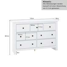 Moderner, minimalistischer Esszimmerschrank mit großer Kapazität und mehreren Schubladen Buffet, weißer Kaffee-Barschrank mit 7 Schubladen für Eingang, Küche, Esszimmer und Wohnzimmer