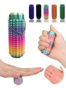 3D打印渐变按摩滚轮，多功能玩具，缓解焦虑、分散疼痛、释放压力，带有纹理凸点和透气孔的感官工具，模块化设计，有助于肌肉放松，是送给朋友、女性或情人节的理想礼物。