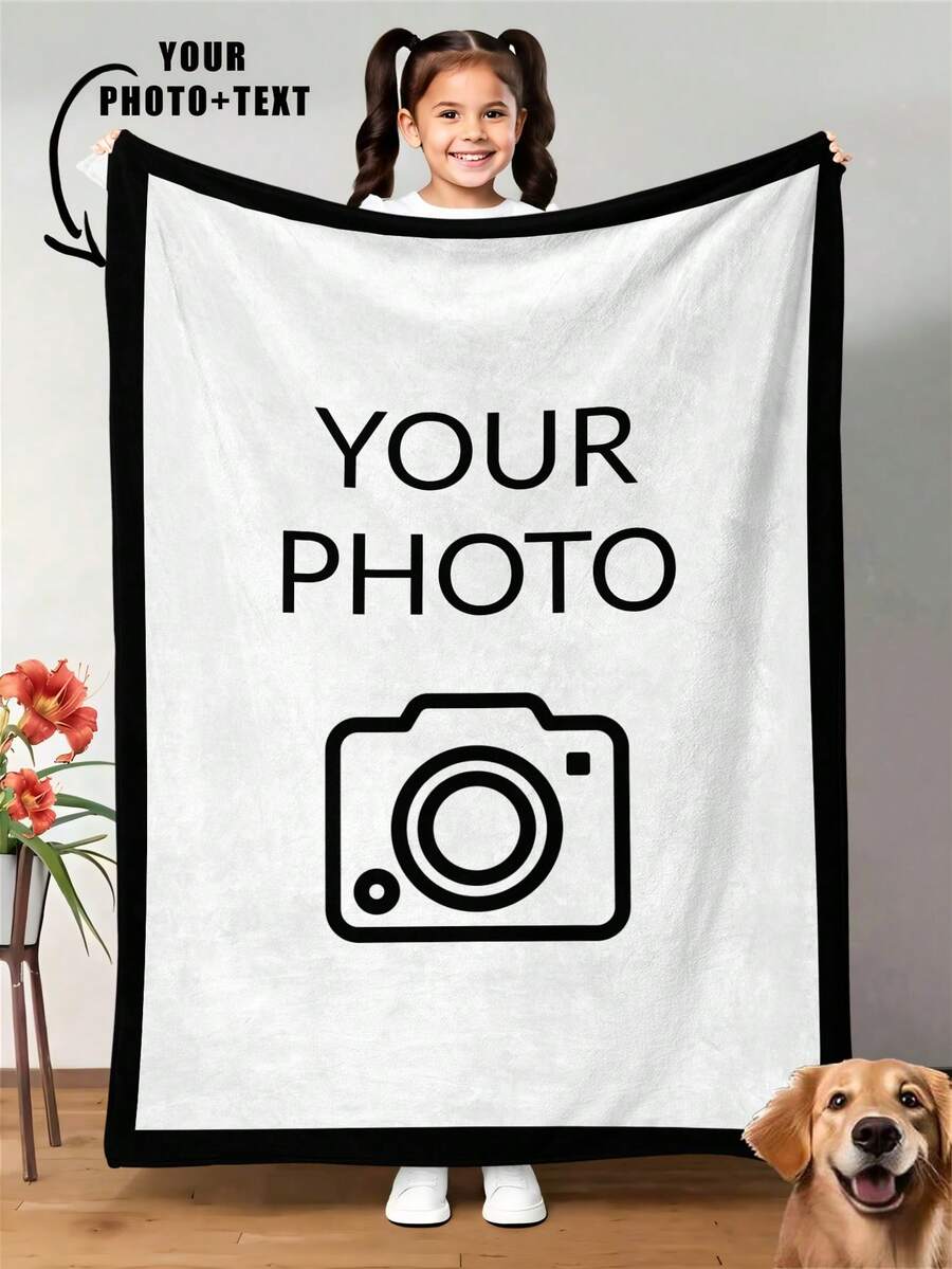 1件装可定制照片毯，家庭毯，照片毯，9格图案，纪念毯，适合作为礼物送给女孩、男孩、成人，情人节礼物，轻便，婴儿毯，个性化抓绒毯，个性化照片毯，个性化披毯，个性化婴儿毯，新生儿毯，适合母亲节、生日、儿童节、父亲节、毕业典礼、婚礼、圣诞节、万圣节、返校季等场合。
