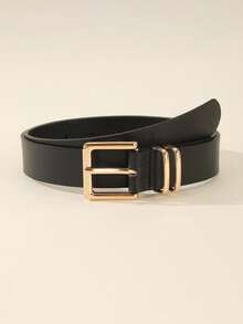 3pcs Fashionable Square Buckle Women's Belt, Minimalist & Versatile For Pants, Dresses, Casual & Elegant, Suitable For Waist Size 29.5~33.5in