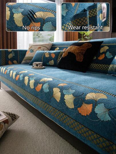 1pc All-Season Sofa Cushion Cover, Modern Minimalist Anti-Slip Sofa Seat Protector, Dust-Proof And Washable Sofa Slipcover, Blue Fashionable Soft Non-Fading Non-Shedding Bedroom Decor Pet-Friendly Cover, Adjustable For Corner Sofa, Bedroom, Office, Living Room Combination Furniture, 1/2/3/4 Seater Sofa