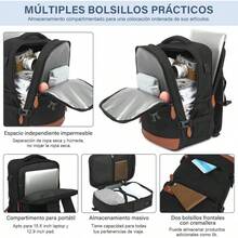 NOMARA Mochila de Viaje 10 kg Avion, Mochila Viaje Aprobada para Vuelos para Hombres y Mujeres, Mochila con Compartimento Impermeable Separado y Puerto de Carga USB, 35L Alta Calidad - Negro - Ver 7