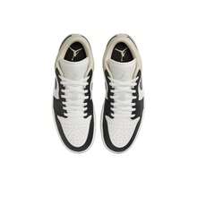 Nike Jordan Air Jordan 1 皮革舒适多功能防滑耐用低帮复古篮球鞋，白色 - 白黑色 - 查看 4