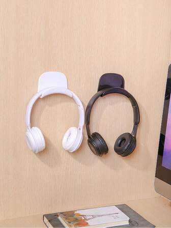 Innovative, Easy-Install Wall-Mounted Headphone Stand - Sleek, No-Drill Design For Gaming & Office Use, Utility Hooks