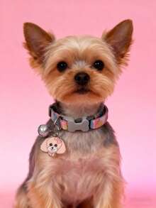 1pc Cartoon Print Adjustable Pet Collar, Cute Dog Pendant Necklace, Cat Collar, Dog Collar, Bone-Shaped Buckle, Pet Accessories - Multicolor - View 9