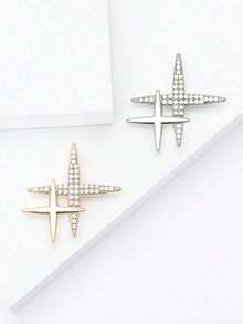 "Fashionable Metal Starburst Brooch For Women, Elegant Daily Wear Pin, Chic Jewelry Accessory For Outfits" - 星爆 - 查看 11
