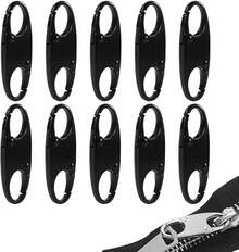 Slzhds 10 Pcs Clips de Mosquetón, Mosqueton Llavero, Mosquetón Doble, Hebilla de Cremallera de Repuesto Antirrobo,Mosquetón,S Llavero de Resorte Doble,para Viajes de Camping,Mochilas - Negro - Ver 13