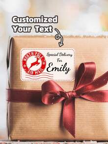 1-180 Stücke personalisierte Weihnachts-Adressaufkleber, anpassbare Aufkleber, personalisierte Cartoon-Wandaufkleber für Räume, Namens-Wandaufkleber für Heimdekoration, PVC-Wandkunst Tapete, Heimdekoration, multifunktional, anpassbar