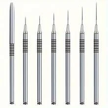 6-Piece Precision Nail Art Brush Set - Ultra-Detail And Dotting Brushes For Gel Nail Polish Design, Easy-To-Use Nail Art Tools For Detailed Stripes And Clear Lines, Nail Art Supplies - 鍍銀-6件套 - 查看 4
