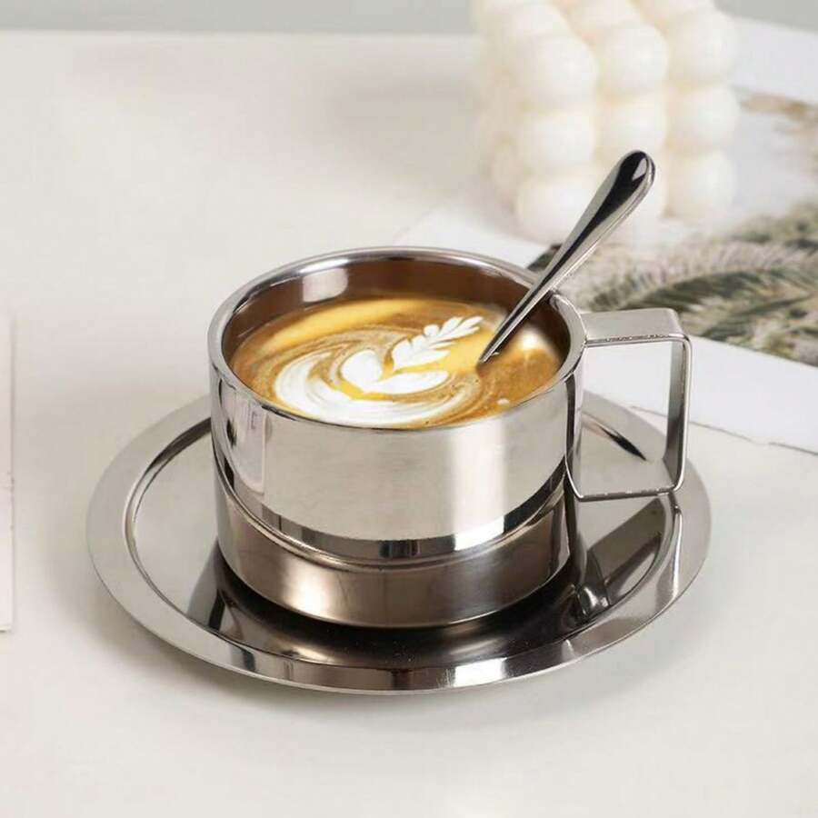 Taza de café de acero inoxidable: el poderoso referente estético para los amantes del café - Estilo Ins, aislamiento térmico y lujo en cada sorbo