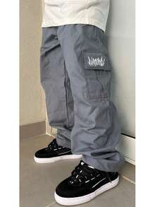 CHRONIC SARJA Skateboarder Cargo Pants With 5 Pockets, Super Wide Men's Fashion, Streetwear - Xám - Xem 2
