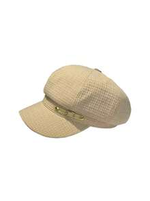 1pc Black Star Print Beret Hat, Retro British Style, New Navy Sailor Cap, Korean Fashion, Painter Cap