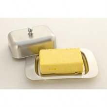 Stainless Steel Lid Zoie +  Stainless Steel Butter Dish with Easy to Hold Lid