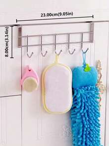 5-Hook Iron Rack For Kitchen Cabinet Shoe Cabinet Drawer Wardrobe Bathroom Hanging Towels Clothes Organizer Storage Solution Heavy Duty Wall Mount Hanger Hook Set For Home Organization Multipurpose Utility Rack Perfect Gift - Multicolor - View 6