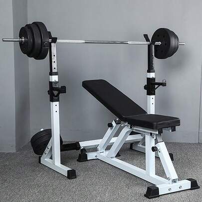 Hantelständer, Hantelablage, Hantelständer fürs Home-Gym, Hantelturm, geeignet fürs Home-Gym, Hantelständer, Schwerlaststahl, Gewichtheberständer, verstellbarer Squat Rack, Gym Squat Cage, geeignet für Home-Gym-Fitness, Tragkraft: 200 kg