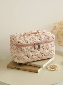 1 件花卉绗缝妈妈尿布包，时尚可爱的旅行收纳包 - 彩色 - 查看 11