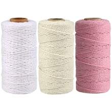 100M/300M 米色 Macrame 绳卷 强力 2 毫米工艺绳 适用于 DIY 缝纫、植物悬挂、壁挂婚礼圣诞装饰 - 彩色 - 查看 7