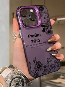 1PC Psalm 46:5 Scripture Clear IMD Protective Painted Phone Case For IPhone 17 Pro Max 17 Pro 16 Pro Max 15 Pro Max 14 Pro Max 13 Pro Max 12 Pro 11 Pro Inspirational Christian Gift With Colorful Laser Back Religious Phone Case Fall Decor - 紫色 - 查看 1