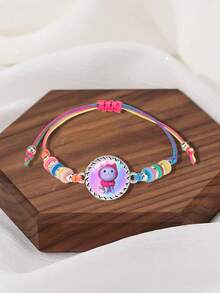 Pulsera tejida y colgante de dibujos animados de Gabby's Dollhouse con cuentas redondas - Joyería ajustable a mano para mujeres, hombres, parejas, familia y amigos - Que simboliza positividad y espiritualidad, joyería espiritual/pulsera positiva/cuerda roja tejida, pulsera con colgante - Multicolor - Ver 10