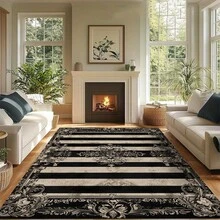 1 buah Karpet Mewah Bermotif Bunga dan Garis-garis Gaya Bohemian, Bahan Wol Imitasi Eropa, Cocok untuk Ruang Tamu, Kamar Tidur, Asrama, Lorong Masuk, Teras, Dapat Dicuci dengan Mesin, Karpet Dekoratif Ukuran Besar Sepanjang Musim, Dekorasi Rumah yang Estetis - MultiWarna - View 5