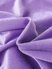 Women's Plus Size Solid Color Elegant Casual Hooded Sweatshirt 2-Piece Set - Purple - View 6