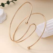 1 قطعة سوار قابل للتعديل بتصميم مفتوح ومتداخل بشكل بسيط وشخصي، أنيق وعصري للذراع