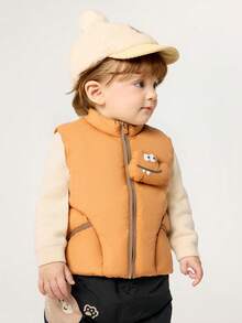 Balabala BalaOne 少女羽绒背心 2025 秋冬款，男女童保暖外套 - 深土黃 - 查看 2