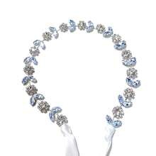 1 pieza Diadema con brillantes de rhinestone, diadema nupcial con organza para mujeres, tocado para fiesta de boda