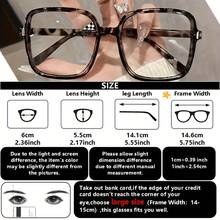 Women's Elegant Square Glasses - Non-Daily And Formal Glasses, Simple And Fashionable Black Frame, Suitable For Casual And Formal Occasions - Lightweight And Durable Design, Fashionable Glasses - 1件 黑白平面 - 查看 6