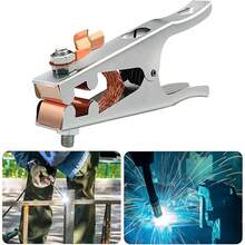 Porta Electrodos De 300 A Para Soldadora Inersora 3 Piezas,Abrazadera de tierra para electrodos de soldadura, abrazadera de electrodo, abrazadera de electrodo, herramienta de clip de cable - Plateado - Ver 5