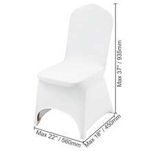 Housses de chaise pliantes en élasthanne élastique, universelles, avec revêtement incurvé, amovibles et lavables, pour mariage, banquet, fête, célébration, salle à manger (lot de 50, blanc) - 50Pcs Gewölbter Vorderbezug - Voir 8