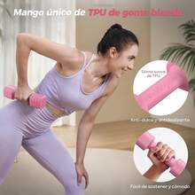 Mancuernas Ajustables para Mujer, 4 in 1 Set de Mancuernas, 2.5kg*2 Juego de Aancuernas de Peso Libre, Cada Una de 2 kg, 3 kg, 4 kg, 5 kg, con de Goma de ABS y Guantes para Ejercicio en Casa - rosa - Ver 7