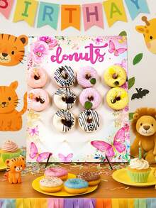 1set 9/16Holes Donut Wooden Display Stand, Rack Household Donut Display Rack Party Food Placement Rack, Flowers Butterfly Display Stand,1st Birthday Wedding Family Event Party Food Rack, Donut Display Wooden Stand, DIY Dessert Cake Decorations, Kitchen Decorations, Thanksgiving Christmas Party Kitchen Cooking Stand, 2026 New Year Decoration,Birthday Gifts, Party Gifts Favor,Babe Shower Decor,