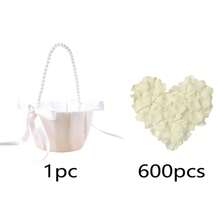 1个缎面花童篮，适用于婚礼、婴儿派对、婚礼装饰、新娘送礼会、花童婚礼装饰 - 彩色 - 查看 12