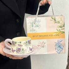 奢华紫色陶瓷咖啡杯，高端办公水杯，时尚马克杯，送给女性的绝佳礼物