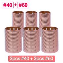 Jamshore 6 pezzi/set Bigodini termici in alluminio con setole rosa e nucleo dorato, autoadesivi, riscaldamento rapido, ricci magici senza calore, 90 mm, essenziali da viaggio, acconciatura, parrucchiere, capelli ricci, bigodini, arricciacapelli, ricci senza calore, bigodini per capelli, strumenti per capelli ricci, accessori per parrucchiere, barbiere, attrezzature per parrucchiere