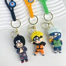 bandai 1 件钥匙扣 - 动漫人物包饰，饰有佐助、卡卡西、水门、鼬，非常适合背包、钱包、汽车钥匙、钱包链、角色扮演活动、生日派对礼物、动漫迷礼物、日本漫画收藏品