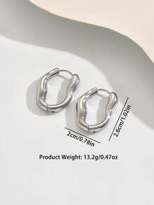 1 Pair Asymmetrical Texture Earrings, Unique Design Showcasing Personalized Charm, Minimalist Yet Fashionable For All Occasions