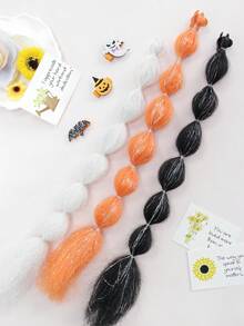 Set de pinzas para el cabello y clips con diseños de calabaza de Halloween, clips para trenzas de colores de Halloween con diseños de farolillos, calabaza/fantasma/murciélago/araña/moño, accesorios de cabello creativos y lindos para Halloween