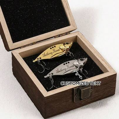 Customized Fishing Lures - Unique Personalized Gift For Father, Uncle And Husband - Ideal For Father's Day, Anniversary And Special Occasions - Fish-Shaped Lures Suitable For Passionate Anglers - Available In 2 Sizes And 2 Vibrant Colors, Office Decor, Elegant Living
