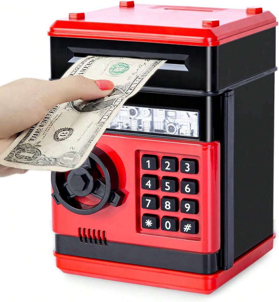 Piggy Bank Cash Coin Can ATM Bank Electronic Coin Money Bank For Kids Age 3-12, Money Savings Box Mini ATM Coin Bank Toys Gifts For 3 4 5 6 7 8 9 10 11 12 Year Old Boys Girls