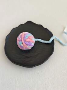 1 قطعة من لوازم الحيوانات الأليفة كرة ملونة منسوجة للقطط للتسلية الذاتية مع جرس، لعبة مضغ جميلة للقطط للعب وتخفيف الملل، لاستخدام الحيوانات الأليفة فقط