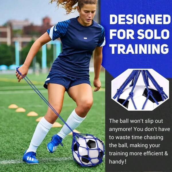 Adjustable Football Kicking Training Net With Elastic Rope-Suitable For No.3, No.4 And No.5 Ball Sizes-Red/Blue/Black Single-Player Control Accuracy Teaching Aid-Portable Football Training Equipment, Suitable For All Skill Levels, Colorful Grid | Durable Football Accessories