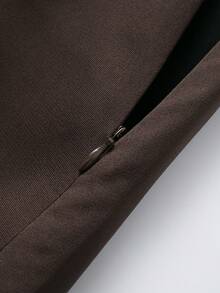 Women's Solid Color Zipper Waist Belt Skirt Pants