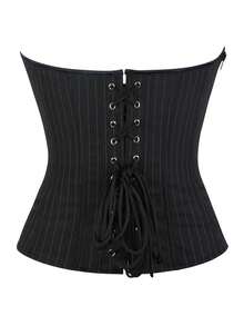 Heart Corset Top For Women, Sexy Concert Outfits Going Out, Strapless Crop Top, Overbust Bustier  Pajama Tops - 黑色 - 查看 8